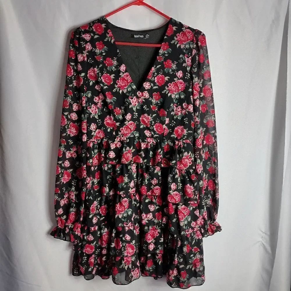 Boohoo ruffle dress